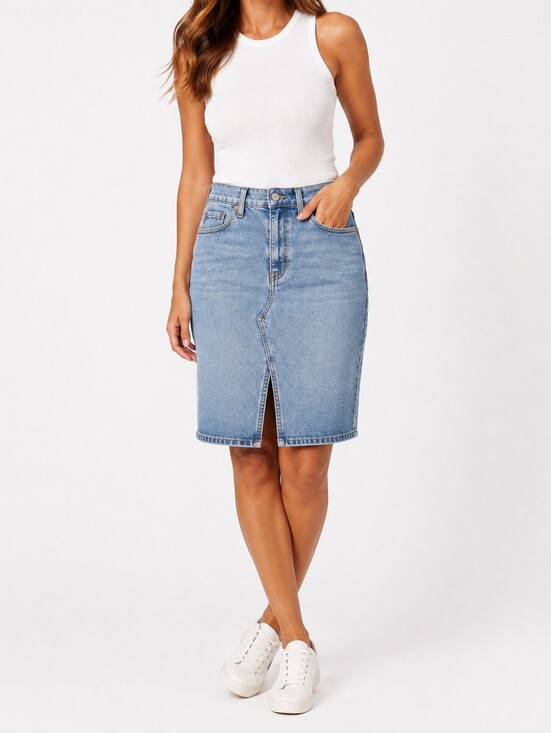 Levi's Dresses & Skirts - 3/55$ - NWT - Levi Strauss Signature Heritage Midi Denim Skirt | Light Wash |